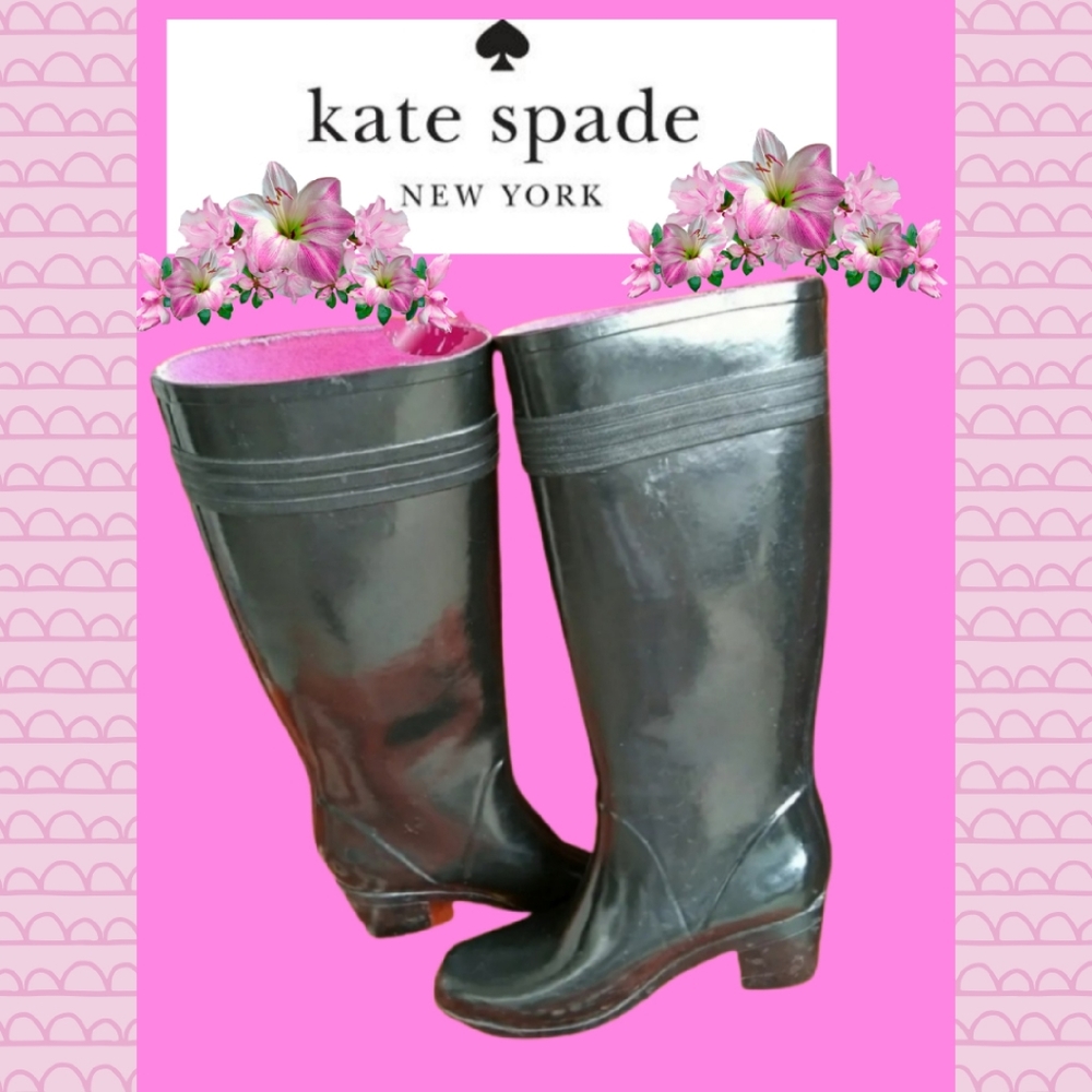 🌠🌠KATE SPADE NEW YORK BLACK RAIN BOOTS